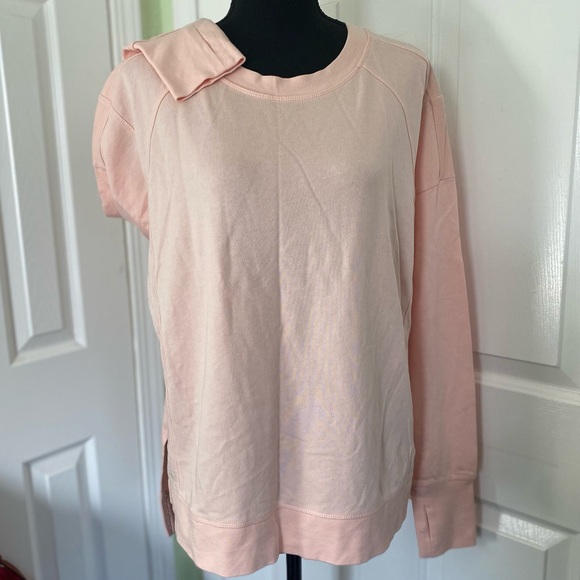 Sweaty Betty Side Slit Sweatshirt Dusty Pink Thumbholes Womens L 12 - Picture 14 of 14